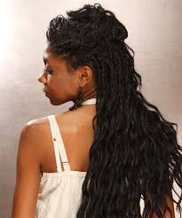 Crochet braids have become a huge trend in the past few years. Long Curly Black Braided Updo
