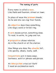 Grade 1 parts of speech worksheets that ask students to identify the nouns, verbs and adjectives in a group of words. Poem To Remember What Nouns Adverbs Etc Are Teaching Resources Adjectives Verbs Nouns Verbs Adjectives Nouns Verbs Adjectives Activities