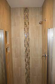 3x3 Shower Area Using 12x12 Porcelain Tiles With A Linear Glass Combination Waterfall Accent Double Niche Is 12x12 And 6x Tile Bathroom Tile Patterns Tiles