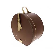 Brown Leather Hat Box Traclet