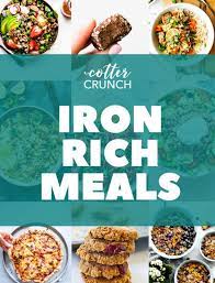 Iron Rich Healthy Gluten Free Meal Plan Ideas Snacks And Meals With At Least 15 Dri Iron And Loaded Wi Gluten Free Meal Plan Iron Rich Foods Iron Rich Snacks