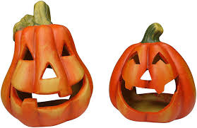 Khevga Kurbis Deko Keramik Windlicht Herbst Im 2er Set Halloween Dekoration Werbung Halloween Deko Halloween Ideen Halloween Deko Stoff