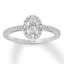 Ever Us Diamond Ring 1 3 Ct Tw 10k White Gold 182222505 Jared Rose Gold Diamond Halo Engagement Rings Opal Antique Wedding Jewelry