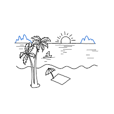 Faded sandy texture, black and white vector abstraction. How To Draw A Beach Scene Step By Step Easy Drawing Guides Drawing Howtos