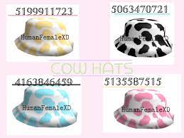 Four Different Cow Hat Codes Codes For Bloxburg Bloxburg Clothes Bloxburg Outfits