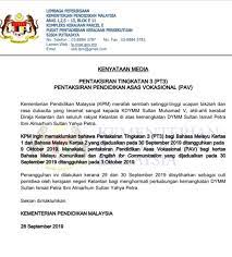 Perkara itu diumumkan menteri kanan pendidikan, datuk dr. Kpm Tangguh Pentaksiran Tingkatan 3 Pt3 Dan Pentaksiran Pendidikan Asas Vokasional Pav Layanlah Berita Terkini Tips Berguna Maklumat