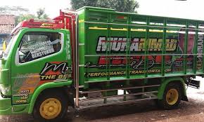 Bagian bak truk menjadi hal yang paling banyak dimodifikasi. Cutting Sticker Truck Canter Kuning Hijau Variasi Standar