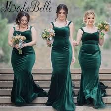 Modabelle Vintage Green Velvet Junior Bridesmaid Dress Bruiloft Mermaid Brid Velvet Bridesmaid Dresses Mermaid Bridesmaid Dresses Hunter Green Bridesmaid Dress