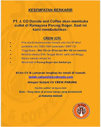 Maybe you would like to learn more about one of these? Info Lowongan Kerja Di J Co Donuts Coffee Domisili Parung Bogor Minimal Sma Lockerjob