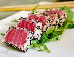 Sesame Crusted Seared Ahi Tuna The Man With The Golden Tongs Goes All Out On Health Food Recipes Seared Tuna