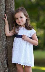 White Eyelet Flower Girl Dress With Navy Stripe Baby Cz By Carolina Zapf Flower Girl Dresses Kids Outfits Flower Girl