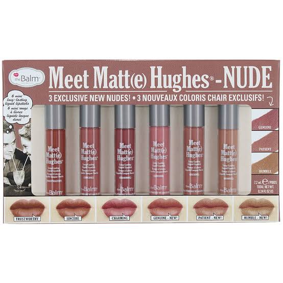 ผลการค้นหารูปภาพสำหรับ The Balm Meet Matte Hughes 6 Mini Long Lasting Liquid Lipstick - Nude"