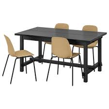 Nordviken Leifarne Tisch Und 4 Stuhle Schwarz Broringe Schwarz Ikea Osterreich Wood Dining Table Chair Ikea Dining Sets