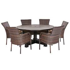 Cozier than a sofa and more luxurious than a chair, daybeds are perfect for your porch or patio, offering a comfortable place to read a book, nap, or relax with your loved ones. Hampton Bay Grayson Brown 7 Piece Wicker Round Outdoor Dining Set With Olefin Beige Cushions Patio Dining Furniture Wicker Dining Set Outdoor Dining Set