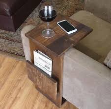 The Handmade Sofa End Table With Side Storage Slot Gadgetsin Tray Table Sofa Handmade Sofa Chair