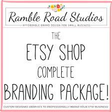 A business card is very important. Etsy Shop Business Branding Package Includes Designs For Etsy Shop Facebook Business Card Thank You Card Sticker Secondary Logo Brand Board Ramble Road Studios