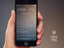 Iphone Calender Free Psd Calendar App App Design Calendar Design