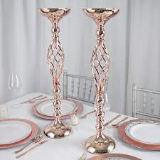 Candle holders from balsa circle also make the perfect gift! Centrepieces Table Decor Rose Gold Metal 12 Tall Faux Crystal Beaded Candle Holder Centerpiece Wedding Home Garden