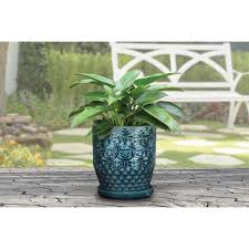 As well as outdoor plant pots home depot, among the furnishings for a resilient yard, precious metal furnishings are pieces of furniture produced from materials in which are better than other materials such as cement and also wood. Trendspot 12 In Dia Blue Rivage Ceramic Planter Cr10853 12a The Home Depot