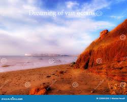 Inspirational Quotes: Dreaming of Vast Oceans Stock Image