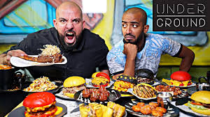 تحدي منيو كامل مطعم اندرقراوند Underground Full Menu Challenge Youtube