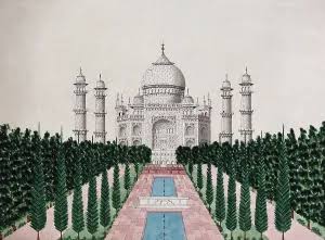 Taj Mahal Print, Agra, 19th Century. Art Prints, Posters & Puzzles from Heritage Images
