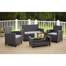 Cosco Outdoor Malmo 4 Piece Resin Wicker Patio Conversation Set Walmart Com Wicker Patio Furniture Resin Patio Furniture Wicker Patio Set