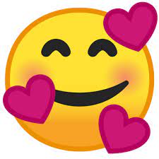 The emoji shows a typical yellow emoji face, which grins and also has its eyes closed. Smiling Face With Hearts Emoji