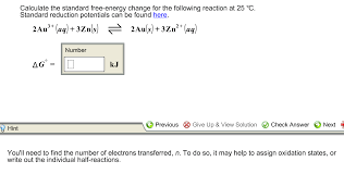 What are the units of free energy? Calculate The Standard Free Energy Change For The Chegg Com