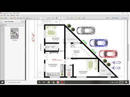 Triangle Plot 2bhk House Plan