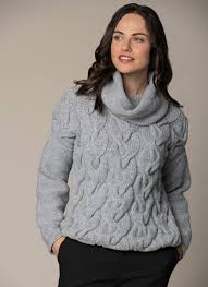 Cowl is worked from the neck edge to the shoulders, increasing in circumference as it is worked. Fisherman Cowl Cable Sweater Blarney