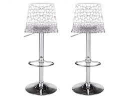 Tabouret de bar italien blanc 73 cm. Tabouret Haut Polycarbonate Hauteur Ajustable Clark Lot De 2