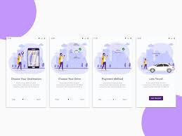 Onboarding Screen For Online Cab Booking App Onboarding App Interface Design Booking App