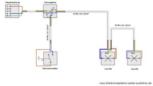 Schaltplan Einer Ausschaltung Von Zwei Lampen Elektroinstallation Schaltplan Elektroinstallation Selber Machen