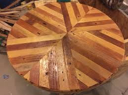 Salvaged Wood Lath Tabletop In Geometric Pattern Wood Inlay Wood Lathe Wood Table Top