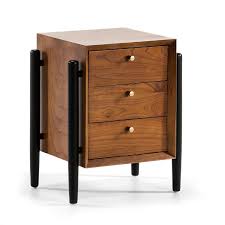 Urban paradise bedside table vintage cane side table cabinet lamp table black. Bedside Table 3 Drawers 50x40x61 Wood Brown Black