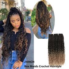 There are different sizes of box braids, and you can style them either with or without extensions. Buy Synthetic Hair Box Braids Crochet Hairstyle Long Braids Curly Crotchet Hair Extensions Ombre Brown Twist Hair Braid Miracle Hair Cicig