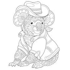 All of these colouring sheets are available for free download and we would encourage you to combine their use with discussions on australia's history perhaps visiting your … Zentangle Koala Bear Coloring Page Stock Vector Illustration Of Elegance Accessories 135651181