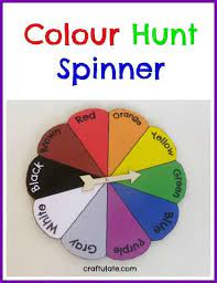 Download This Free Printable To Make Your Own Colour Hunt Spinner Teaching Colors Preschool Colors Preschool Activities