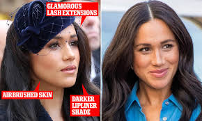 Meghan markle's hairdresser george northwood has now made it even easier for you to. Meghan Markle Swaps Natural Look For Glamorous Hollywood Makeup Daily Mail Online