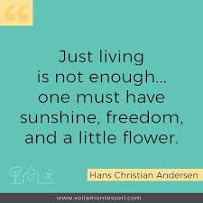 Just Living Is Not Enough One Must Have Sunshine Just Living Is Not Enough One Must Have Sunshine Freedom And A Little Flower Hans Christian Anders Hans Christian Hans Christian Andersen Enough Is Enough