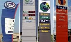 Sign board of petrol stations.