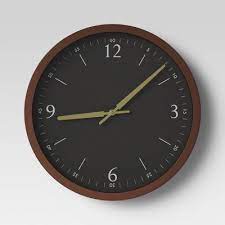 Kitchen wall clocks at target. 20 Walnut Woodgrain Wall Clock Black Project 62 Target