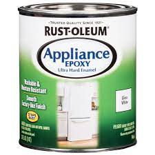 Discover white enamel paint with a strong resistance to atmospheric wear and tear and excellent covering ability to create smooth and uniform finishes that the smears are also categorized as per the role they serve, with the most common options being building coatings, appliance smears, paper. Rust Oleum Specialty 1 Qt Appliance Epoxy Gloss White Interior Enamel Paint 241168 The Home Depot