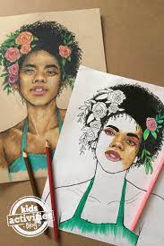 Printable coloring and activity pages are one way to keep the kids happy (or at least occupie. Free Printable Floral Portrait Coloring Page For Kids And Adults Kids Activities Blog