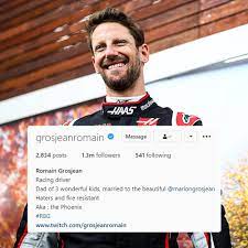 And what kind of one. Espn F1 Haters And Fire Resistant Romain Grosjean Has Updated His Instagram Bio Facebook