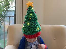 This crochet along is very much about christmas, as it is a christmas tree hat scarf that will be made in 2 parts. Christmas Tree Hat Free Handed With Working Lights And Jingle Bell Ornaments Crochet