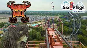 Raging bull is a steel roller coaster located at six flags great america in gurnee, illinois. 2019 Raging Bull Roller Coaster On Ride Front Seat Hd Pov Six Flags Great America Youtube