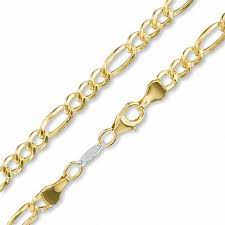 100 Gauge Semi Solid Figaro Chain Necklace In 14k Gold Bonded Sterling Silver 20 Piercing Pagoda