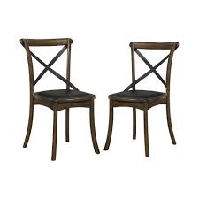 How to produce oak x back chairs wholesale? 2pc Somers Cross Back Side Chairs Burnished Oak Espresso Homes Inside Out Target